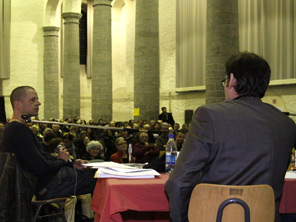 Podiumsdiskussion am 17.02.2009 in der Aula Carolina – Foto: Ricarda Grothey